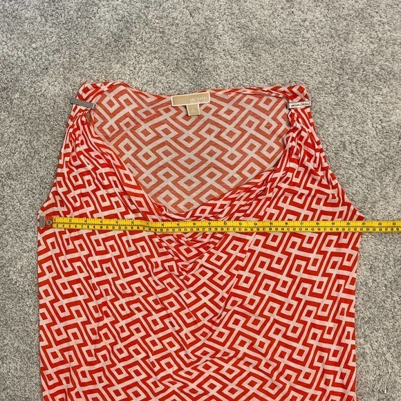 MICHAEL Michael Kors Orange and White Scoop Neck Tank Size‎ Large PreOwned - Picture 6 of 7